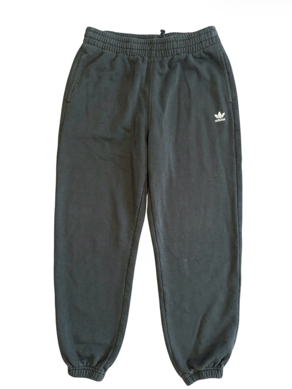 Adidas Mens Black Sweatpants Pockets Logo Casual Size Large